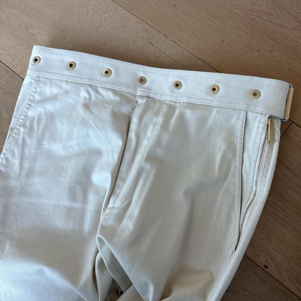 Dion Lee Cream Pants with Gold Accents